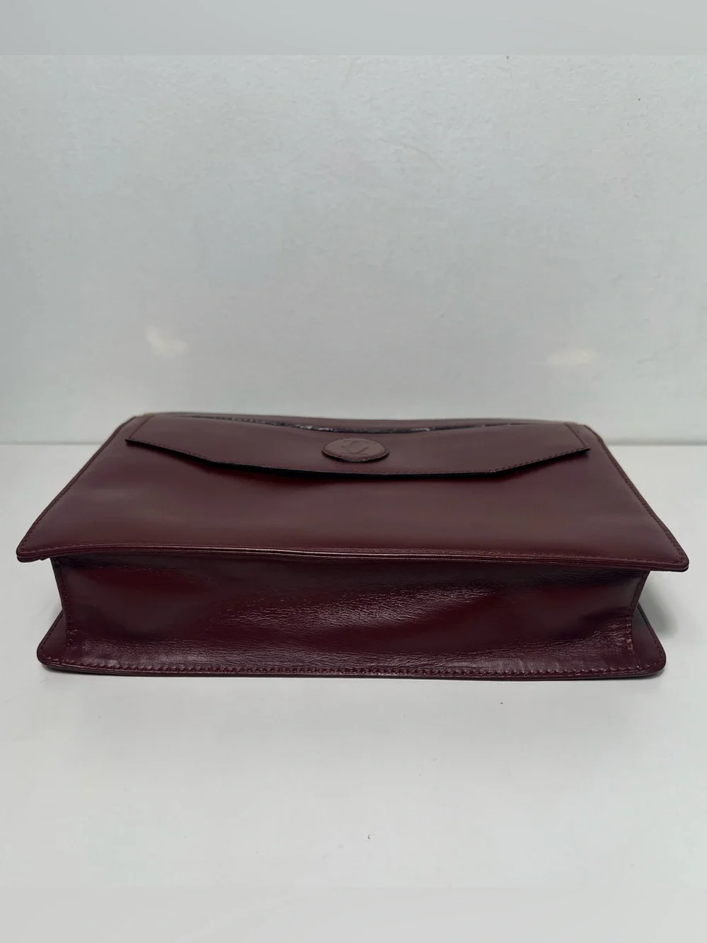 Cartier Must de Cartier Vintage Bordeaux Leather Signature Portfolio Clutch Bag